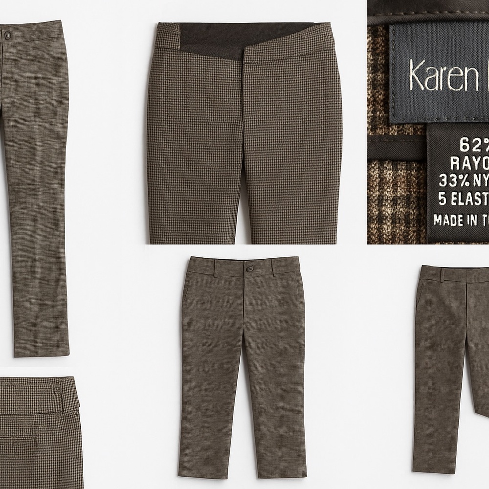 Karen Kane Taupe Houndstooth Trousers